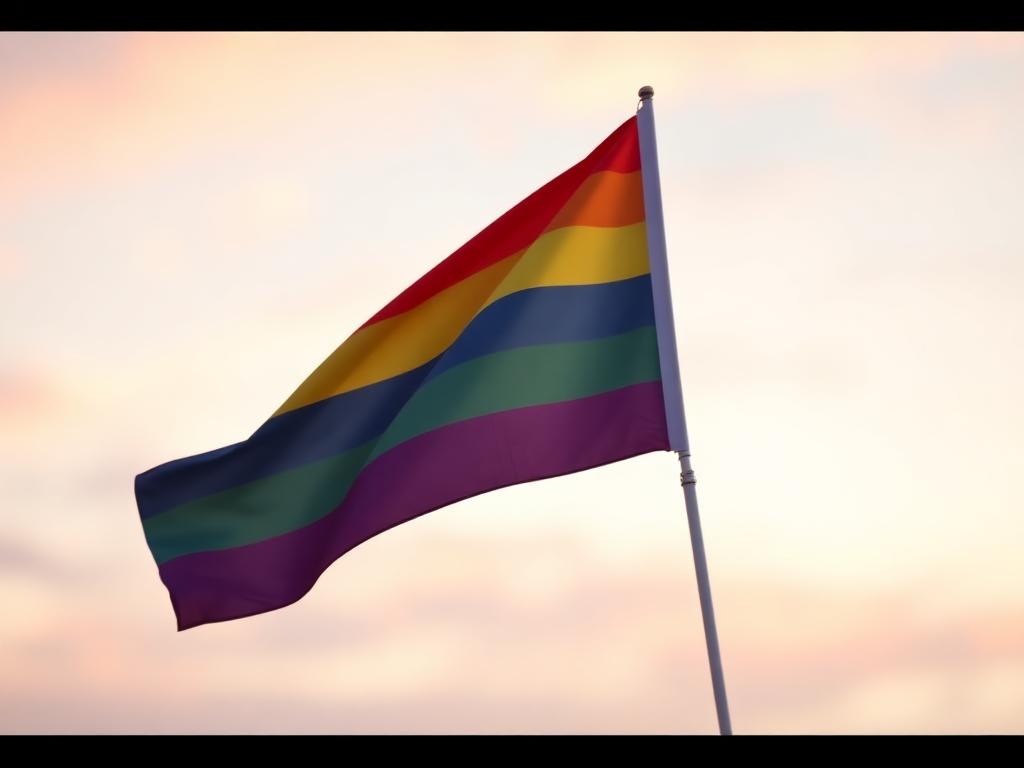 Rainbow pride flag for the lesbian and LGBTQ+ community